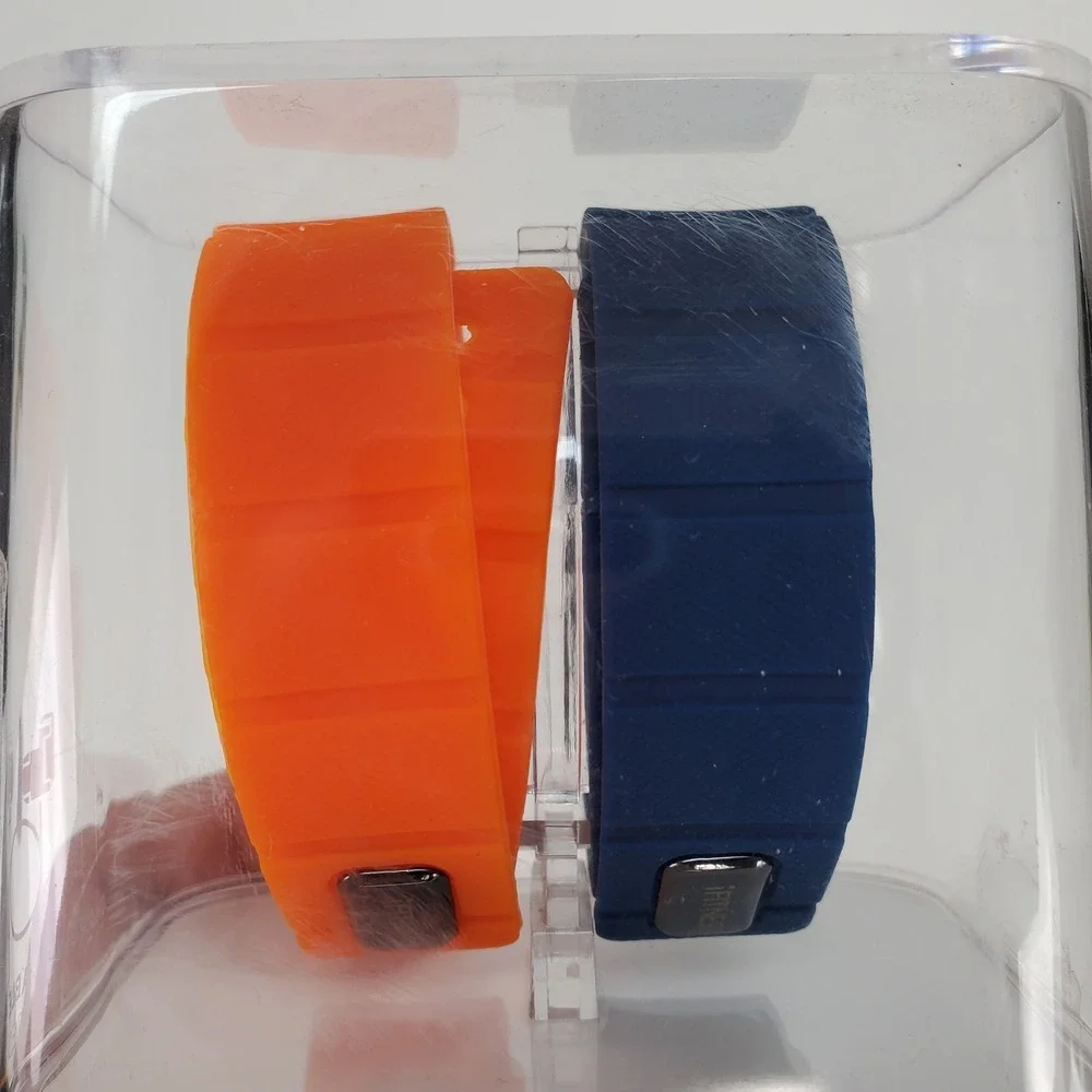 iFitness Activity Tracker Navy Blue with Orange Interchangeable Band IFT5419BK